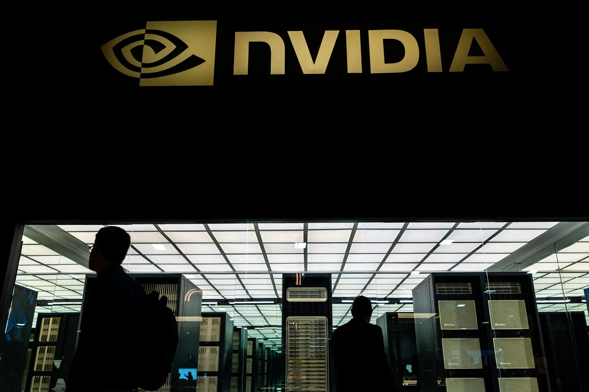 The Nvidia MGX at the company's booth during the Nvidia GTC (GPU Technology Conference) in Washington, DC, US, on Wednesday, Oct. 29, 2025. Nvidia Corp. achieved a historic $5 trillion market capitalization on Wednesday as Chief Executive Officer Jensen Huang's spree of deals catapults the artificial intelligence frenzy to new heights.