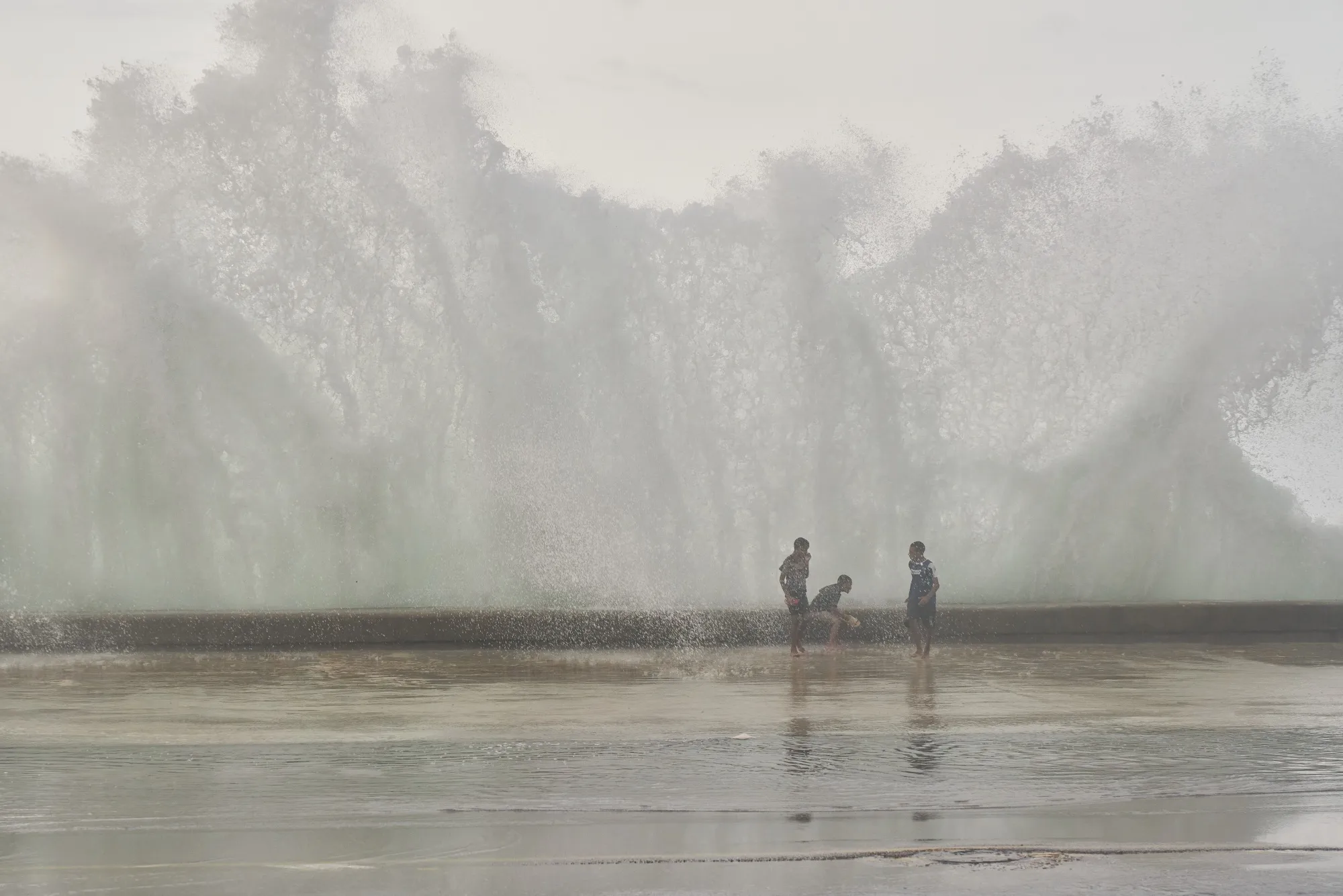 Waves crash above the seawall flooding Malecon esplanade following Hurricane Ian in Havana, Cuba, in September&nbsp;2022.