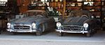 These two Mercedes SLs are in original condition, with low mileage.
