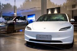 Tesla Showroom in Beijing as Automaker Releases Earnings Results
