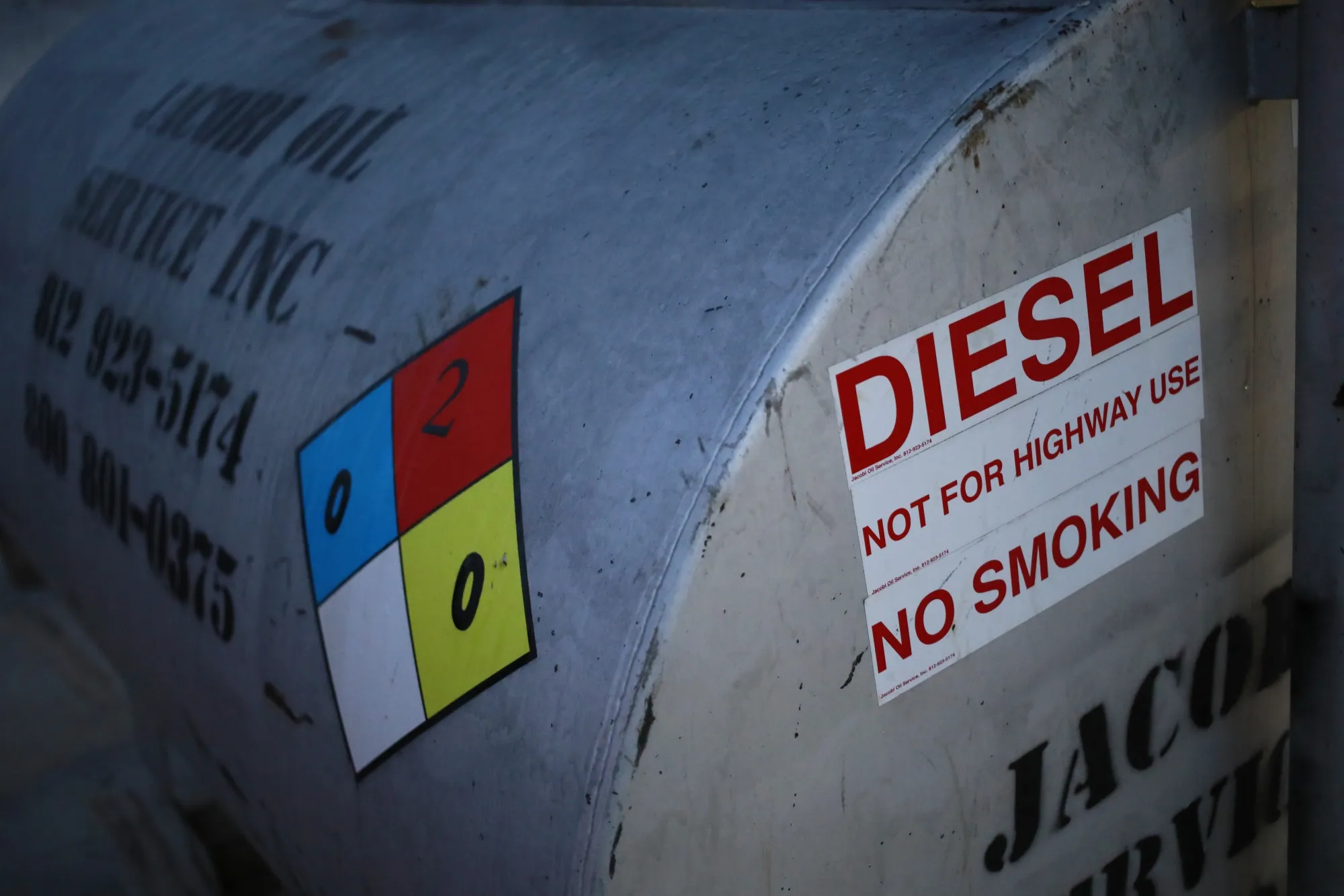 A diesel fuel tank at a supplier in the US.