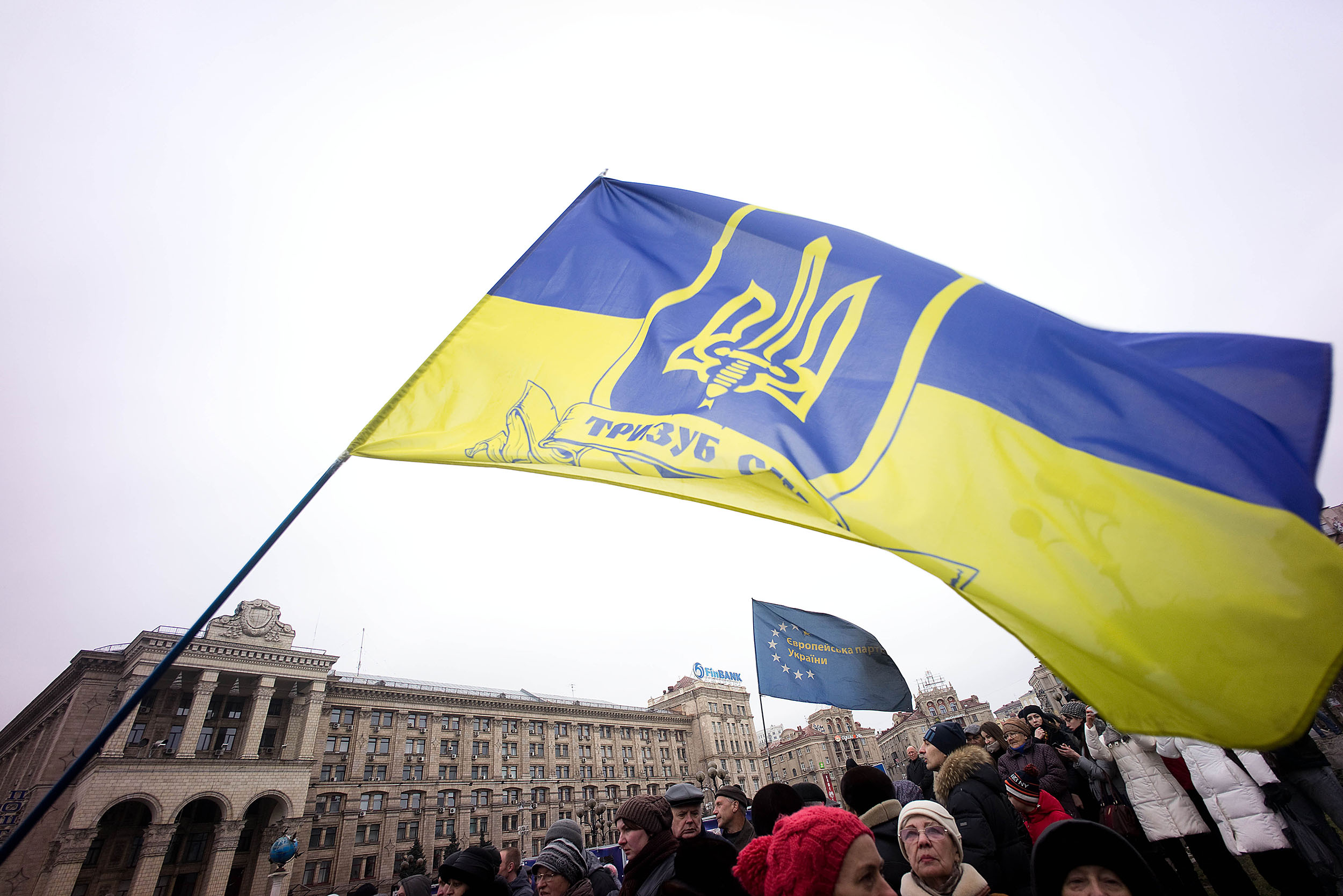 Ukrainians gathered in Kiev to mark the one year anniversary of the Euromaidan on Feb. 22, 2015.
