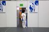 A healthcare worker waits for visitors at a Covid-19 vaccination center in Gelnhausen, Germany, on March 31.