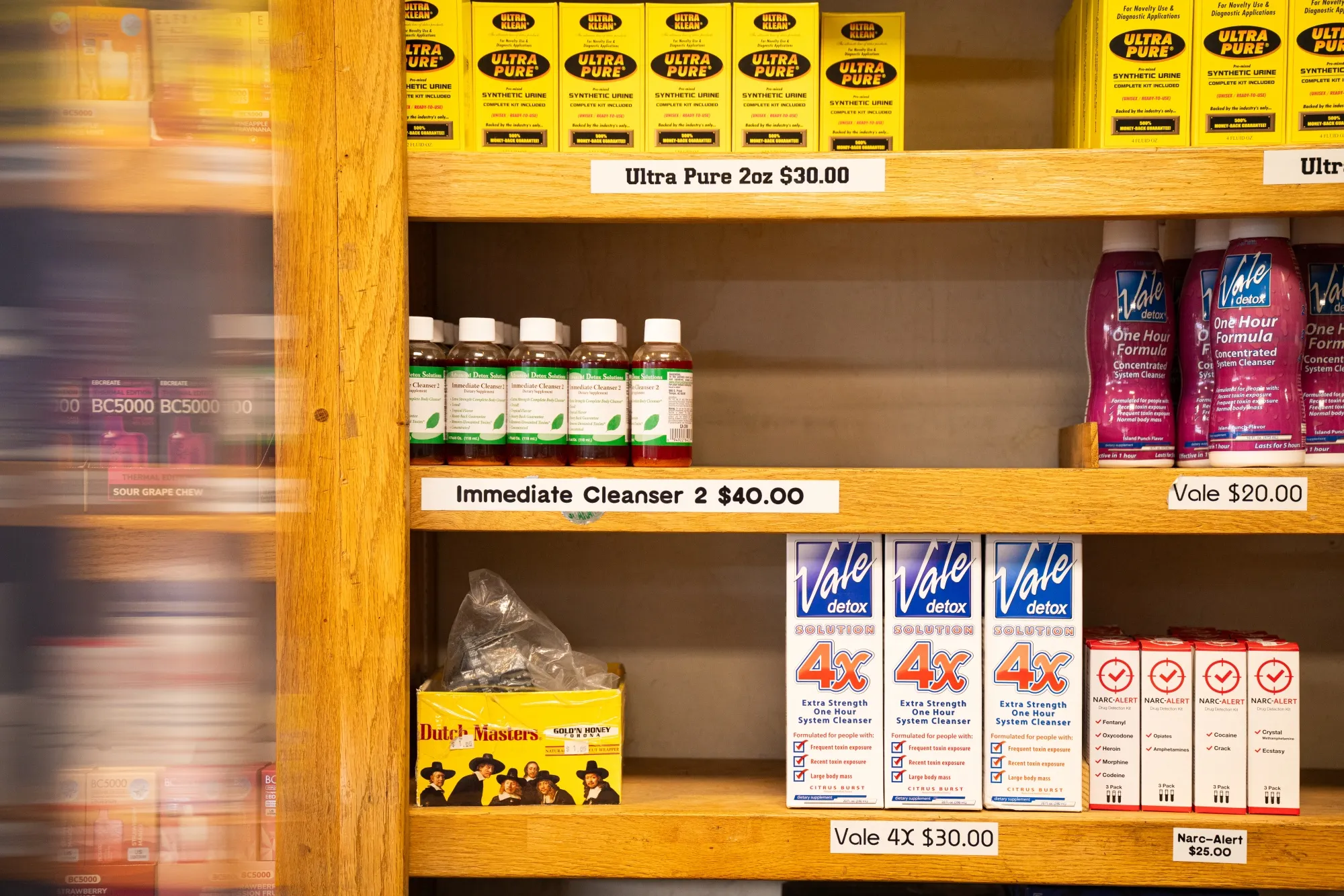 Fentanyl testing kits for sale at a Tobacco shop in Arizona.