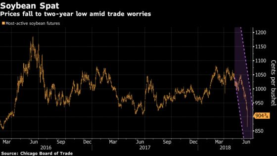 `Panic Mode' for Crop Markets as Prices Plunge on Trade Fear