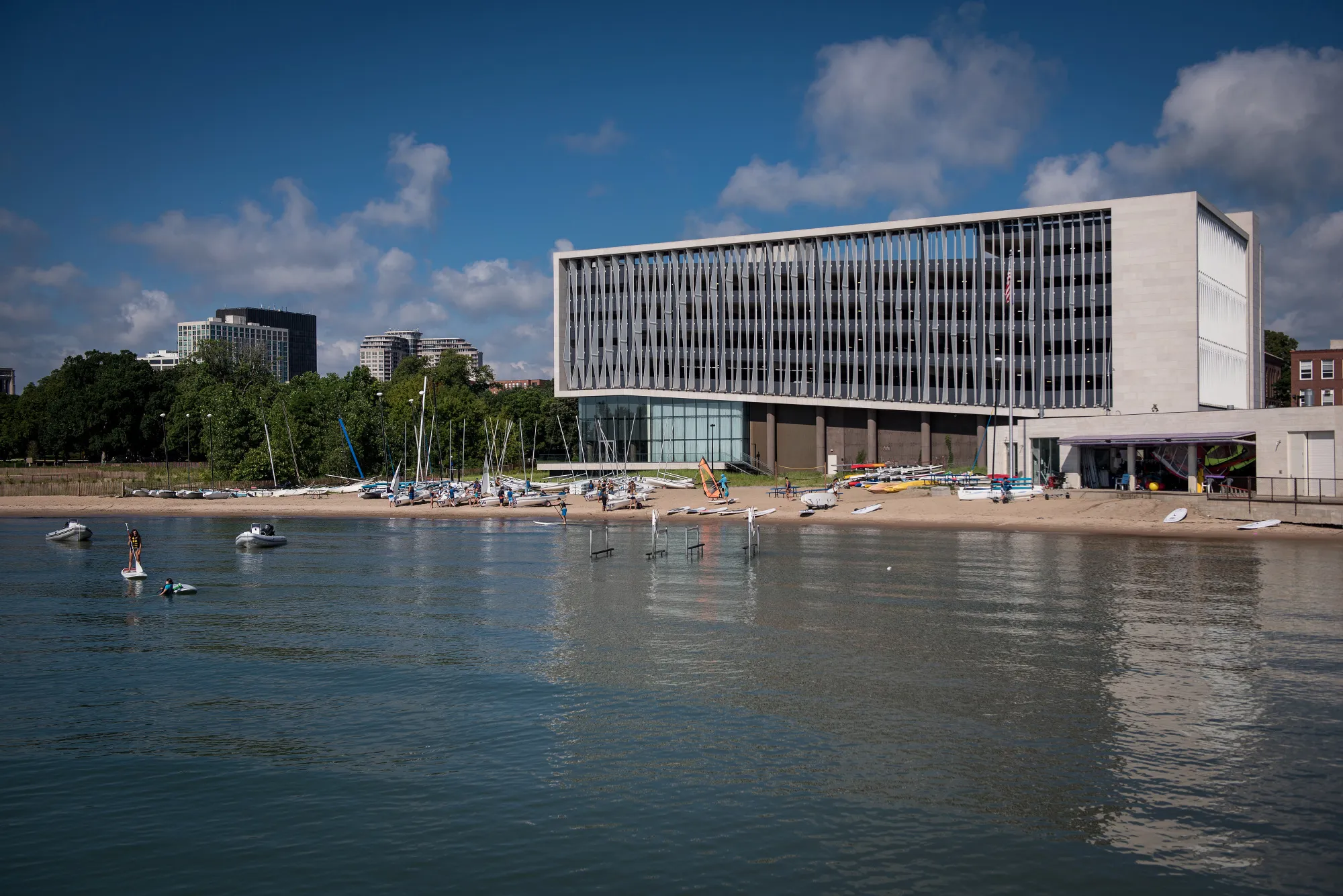 The Segal Visitors Center at the Northwestern University in Evanston, Illinois.