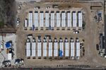 A photograph taken on March 4 by a drone shows the&nbsp;Gambit Energy Storage Park&nbsp;in Angleton, Texas.&nbsp;The utility-scale battery project is owned by a Tesla subsidiary.