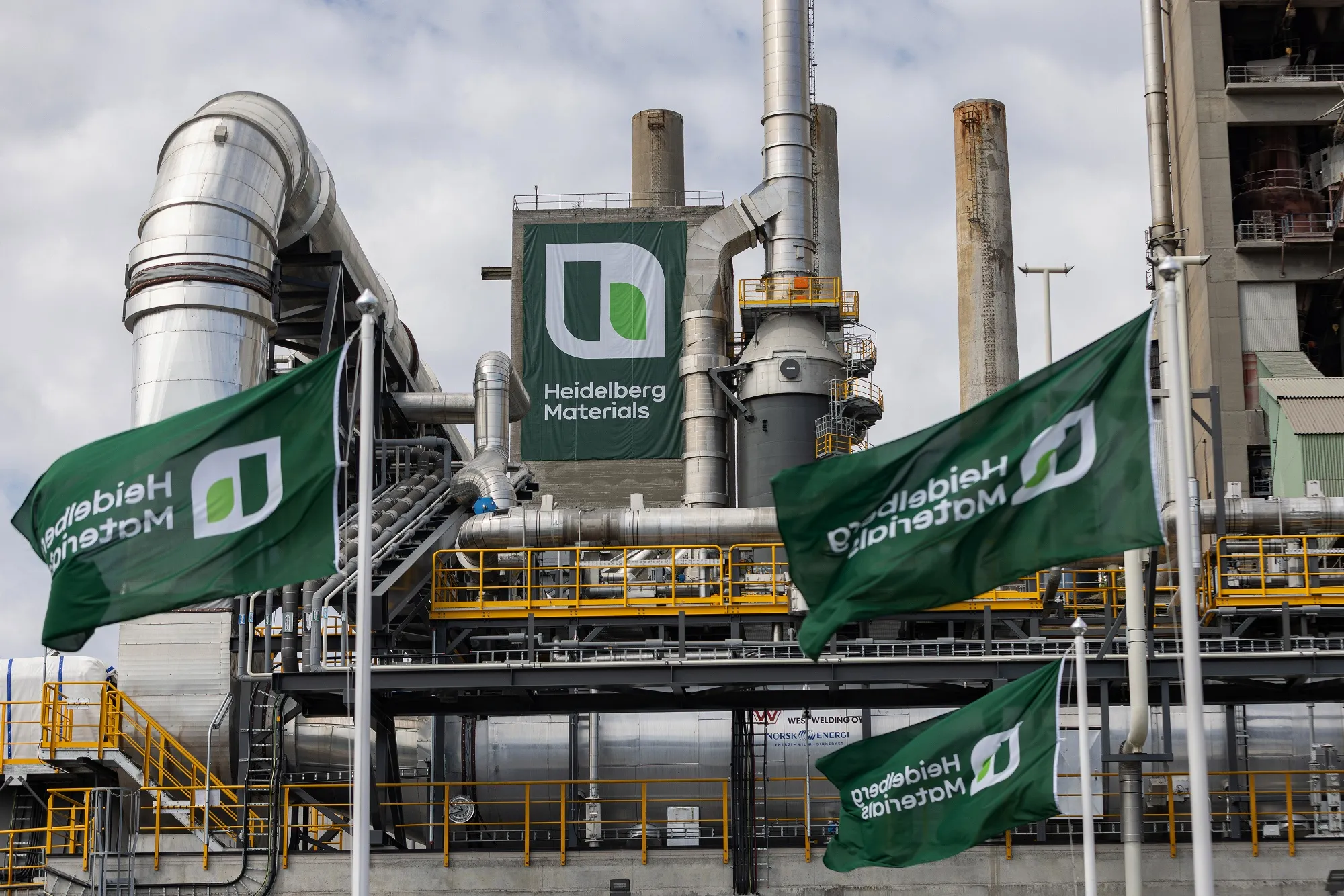 The Heidelberg Materials AG’s Brevik CCS carbon capture facility in a cement factory, in Brevik, Norway.