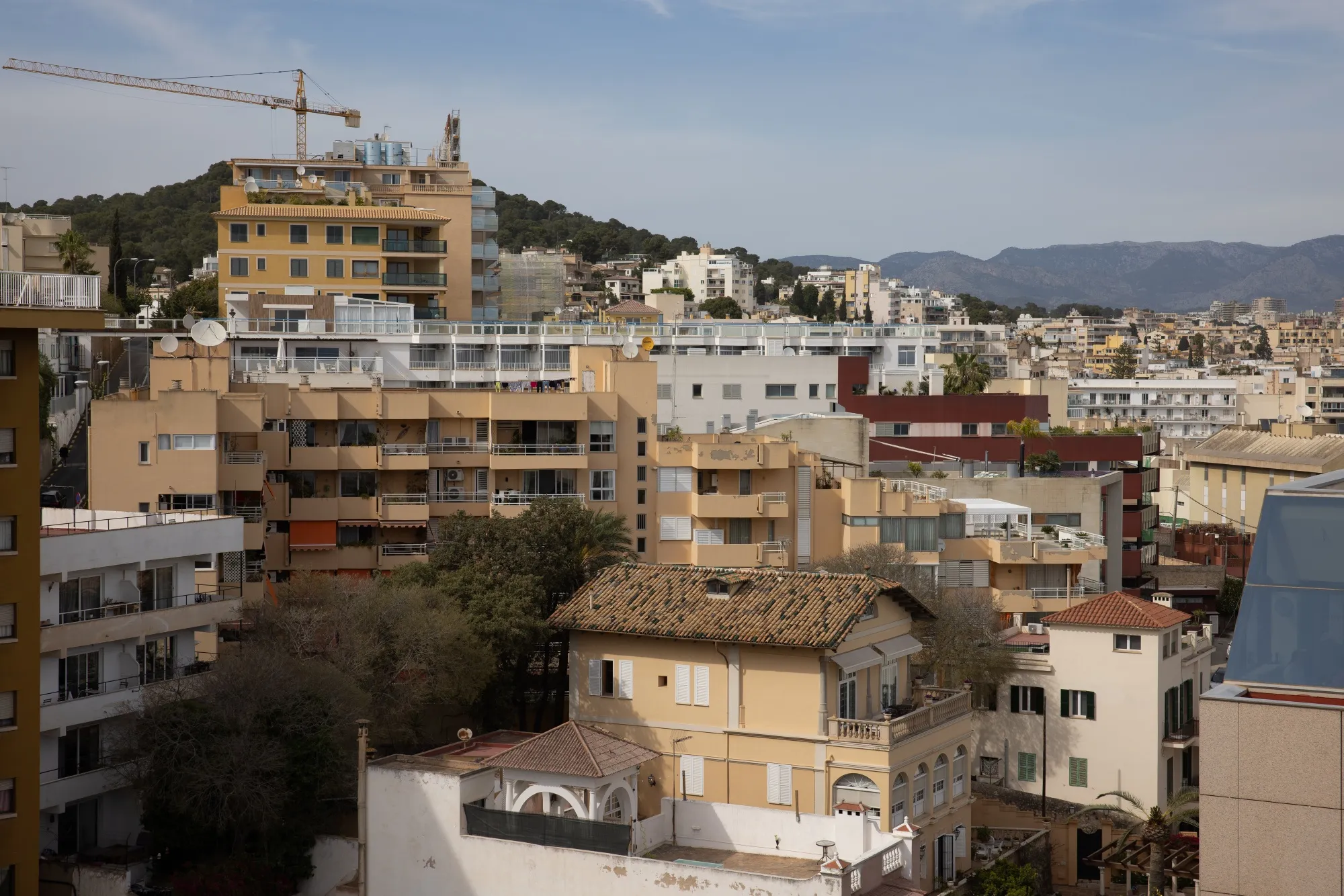 Residential apartment buildings in Palma, Mallorca, Spain.