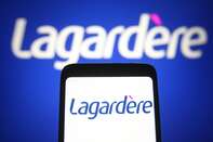 In this photo illustration, the Lagardere logo of a French