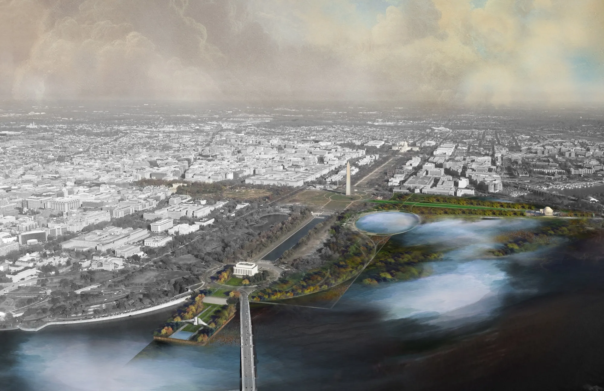 DLANDstudio’s proposal aims to connect the Tidal Basin&nbsp;to the rest of&nbsp;Washington, D.C., an idea influenced by the&nbsp;1902 McMillan Plan for the development of a citywide&nbsp;parks system.
