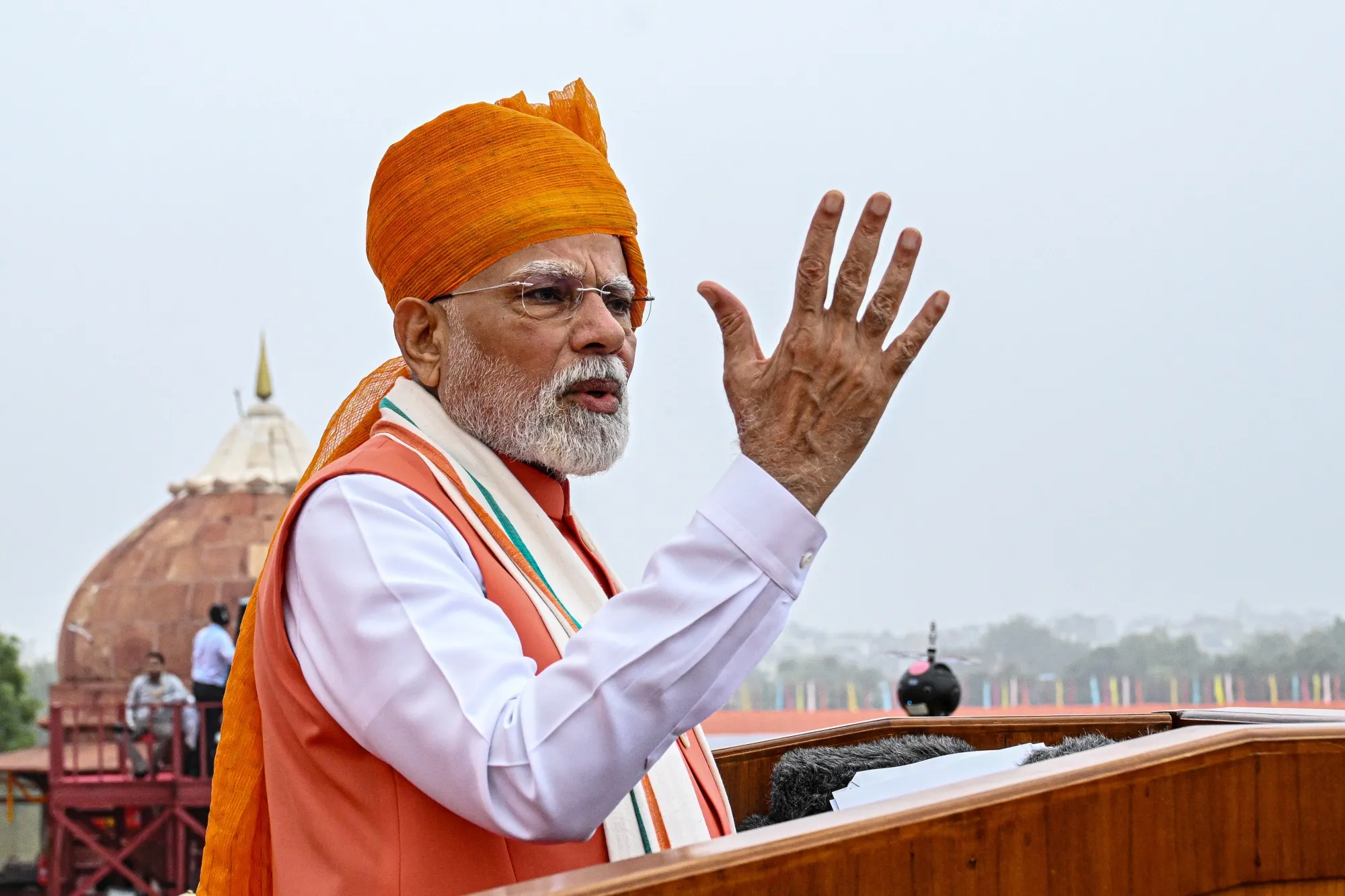Narendra Modi at the Independence Day ceremony in New Delhi on Aug. 15.