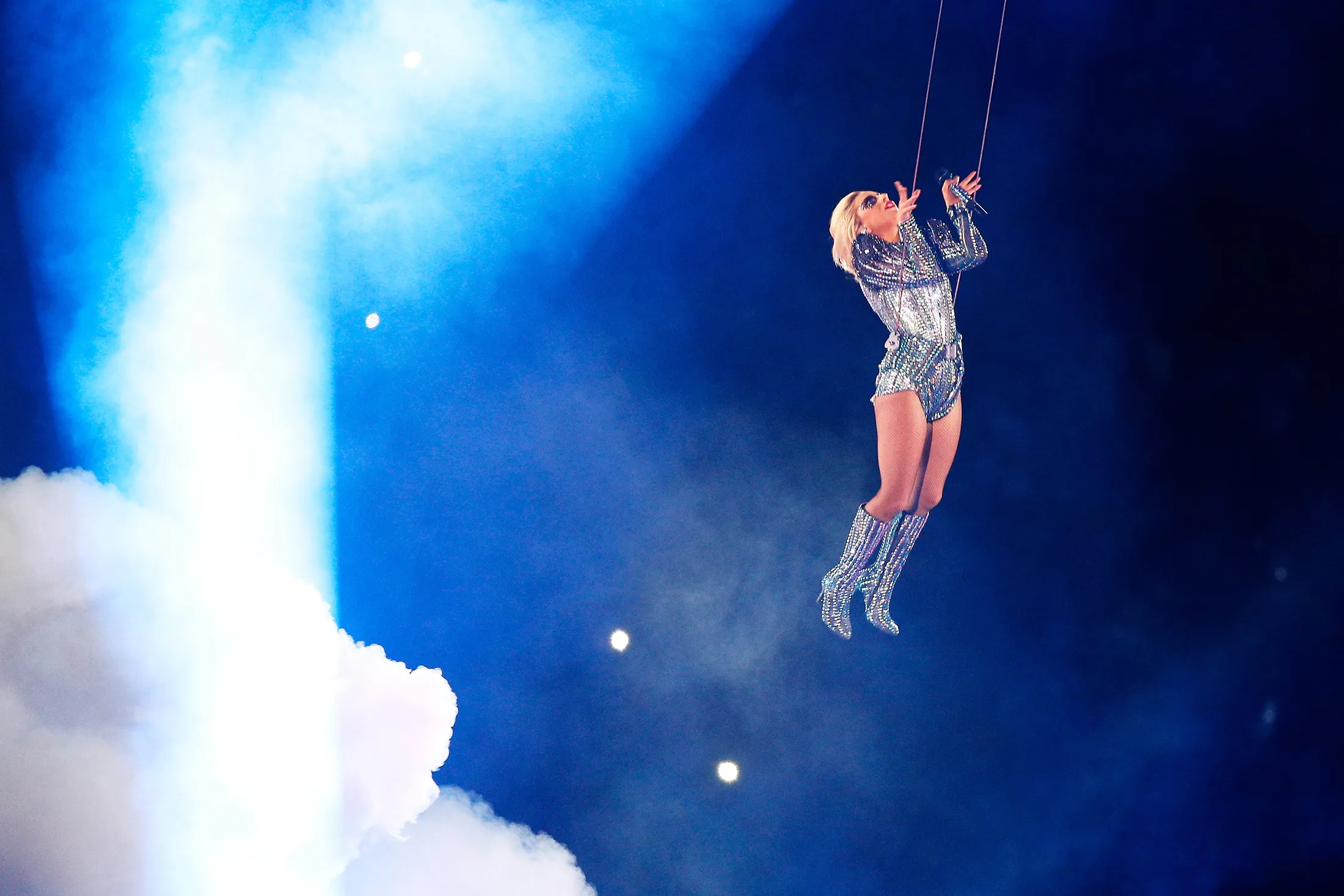 Lady Gaga performs during the Pepsi Zero Sugar Super Bowl 51 Halftime Show.
