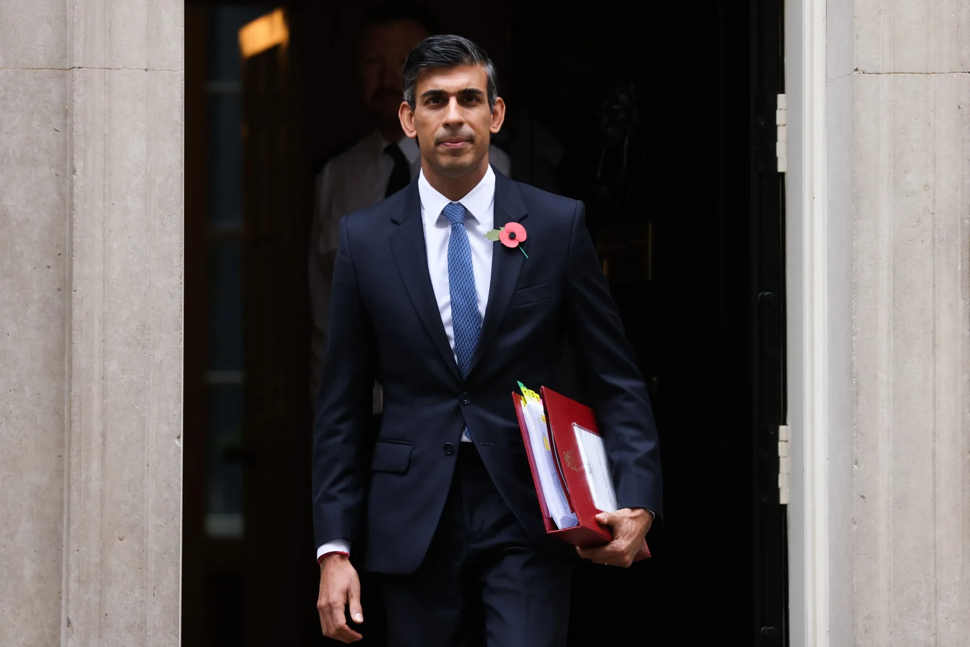 Rishi Sunak departs 10 Downing Street to attend a weekly questions and answers session in Parliament in London, UK, on Nov. 2.