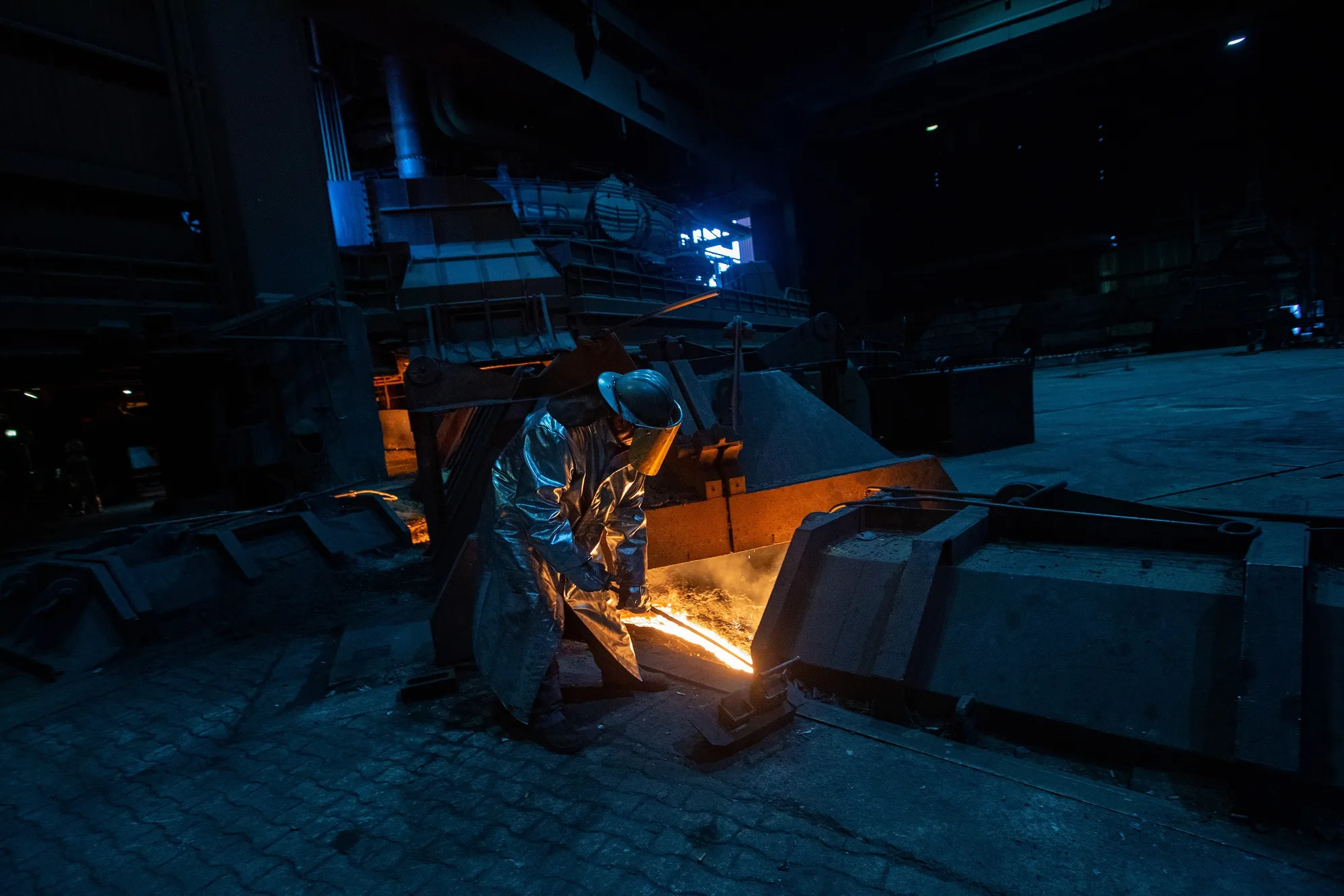 A steel mill blast furnace in Germany.