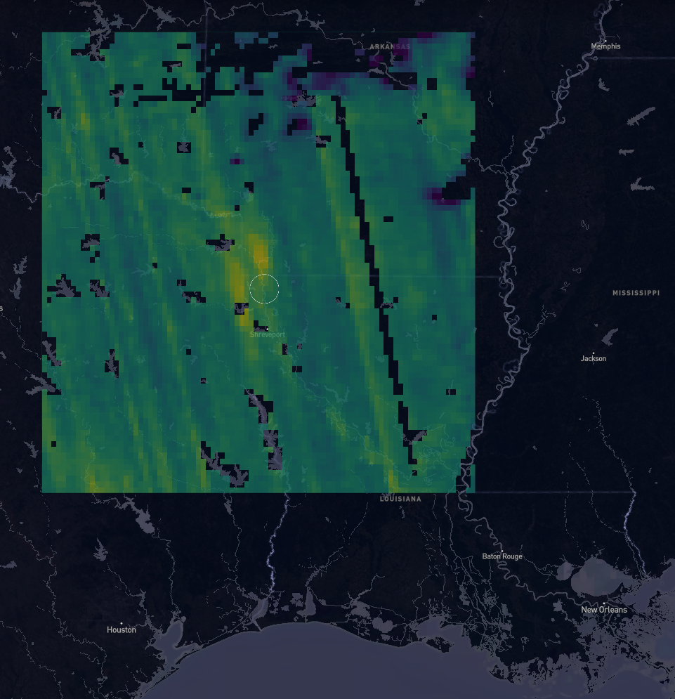 Satellite Map of Louisiana - WhiteClouds