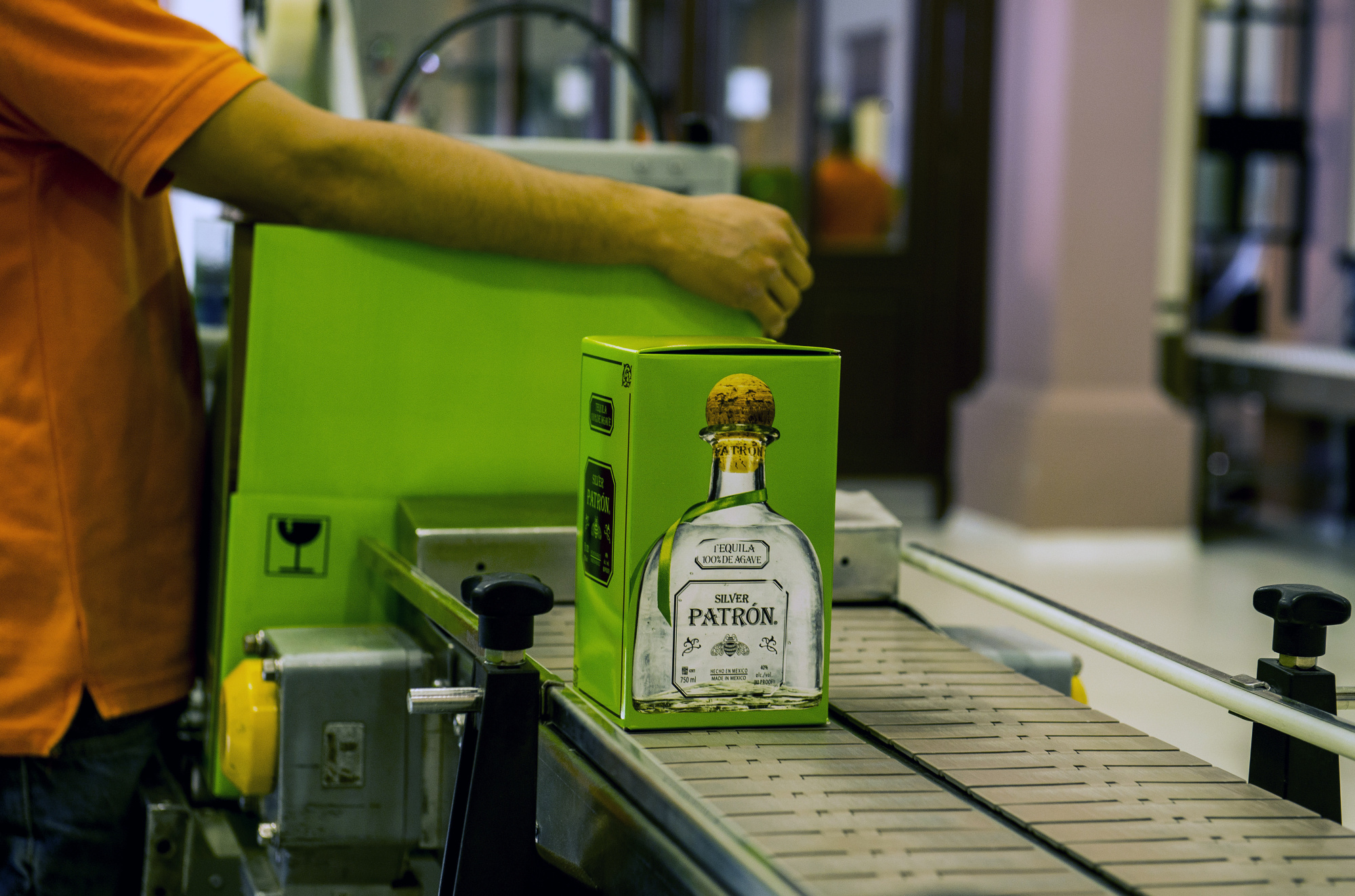 Patron Spirits Co. brand Silver Tequila at the distillery in Atotonilco El Alto, Jalisco, Mexico.