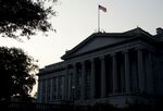 The U.S. Department of the Treasury building stands in Washington, D.C., U.S..