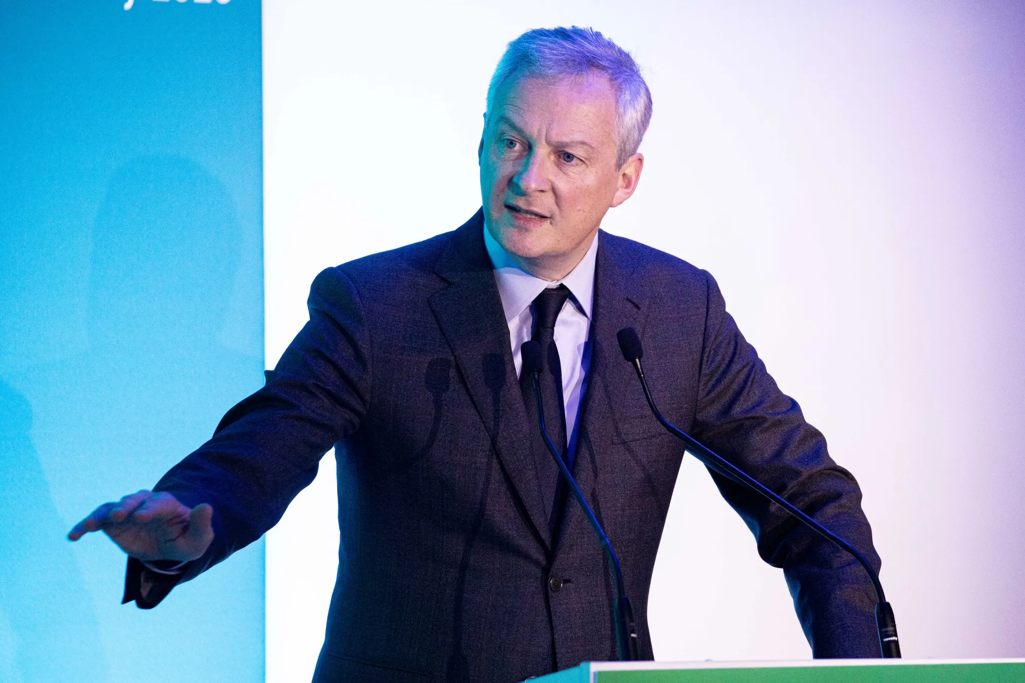 Bruno Le Maire speaks at the Euronext NV conference in Paris on Jan. 14, 2020.&nbsp;