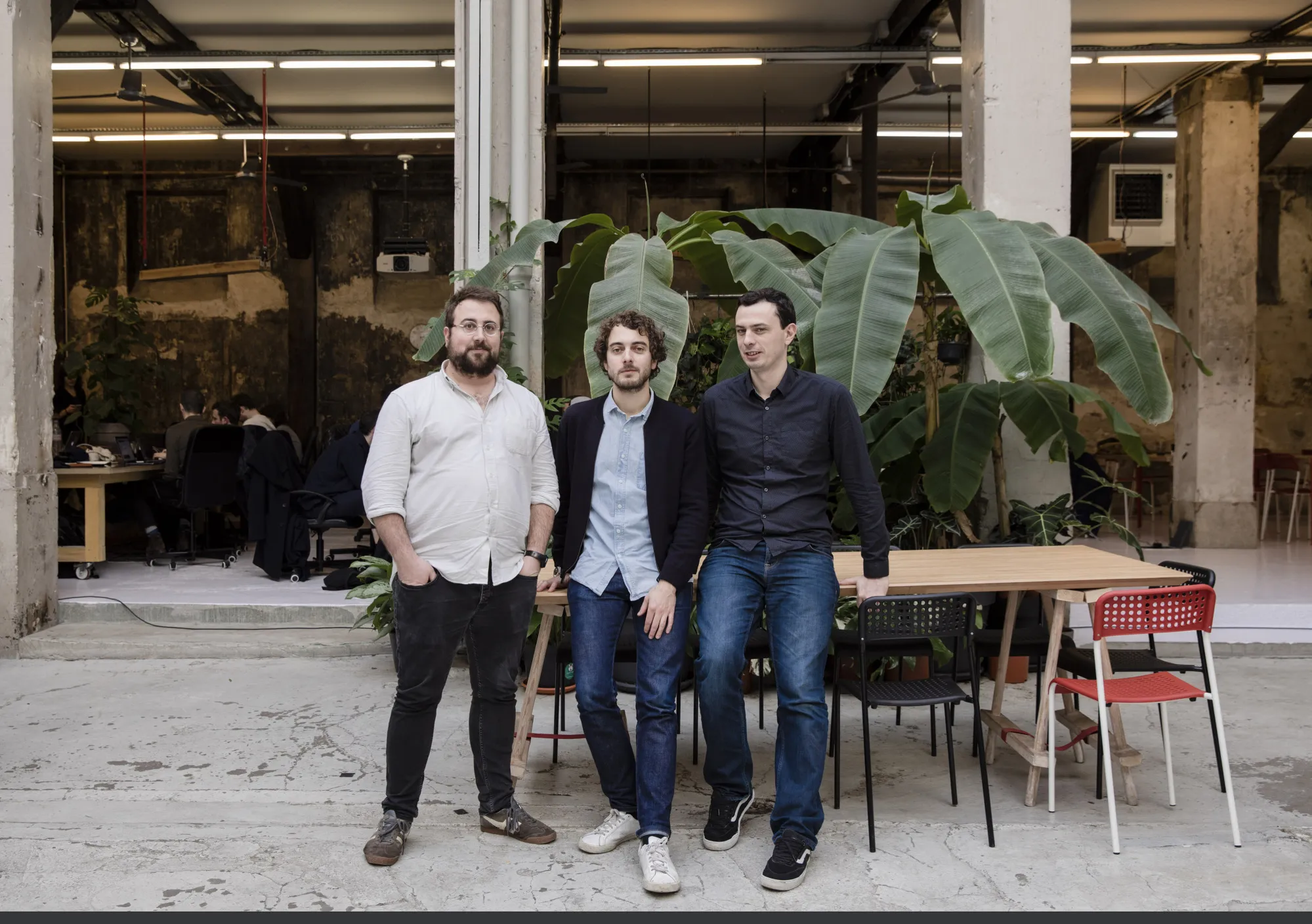 Boris Paillard, center, Romain Paillard, left, and co-founder Sebastien Saunier.