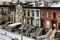 Snowfall in the streets of Bedford Stuyvesant, Brooklyn, New York City
