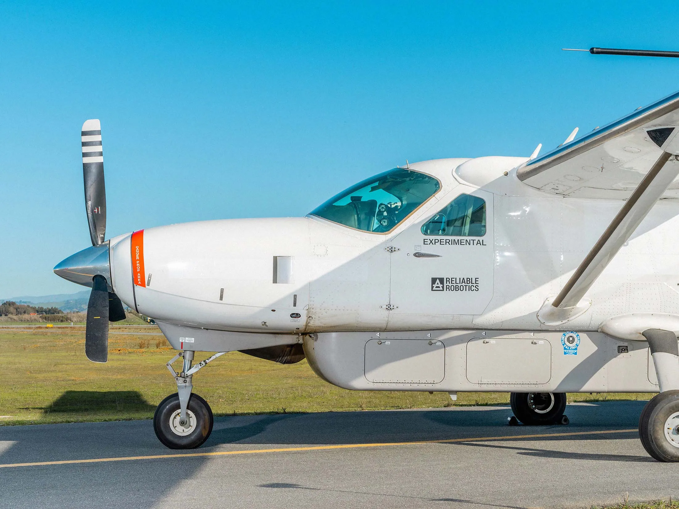 Reliable Robotics’ Cessna 208 at San Martin Airport in California on Feb. 27.