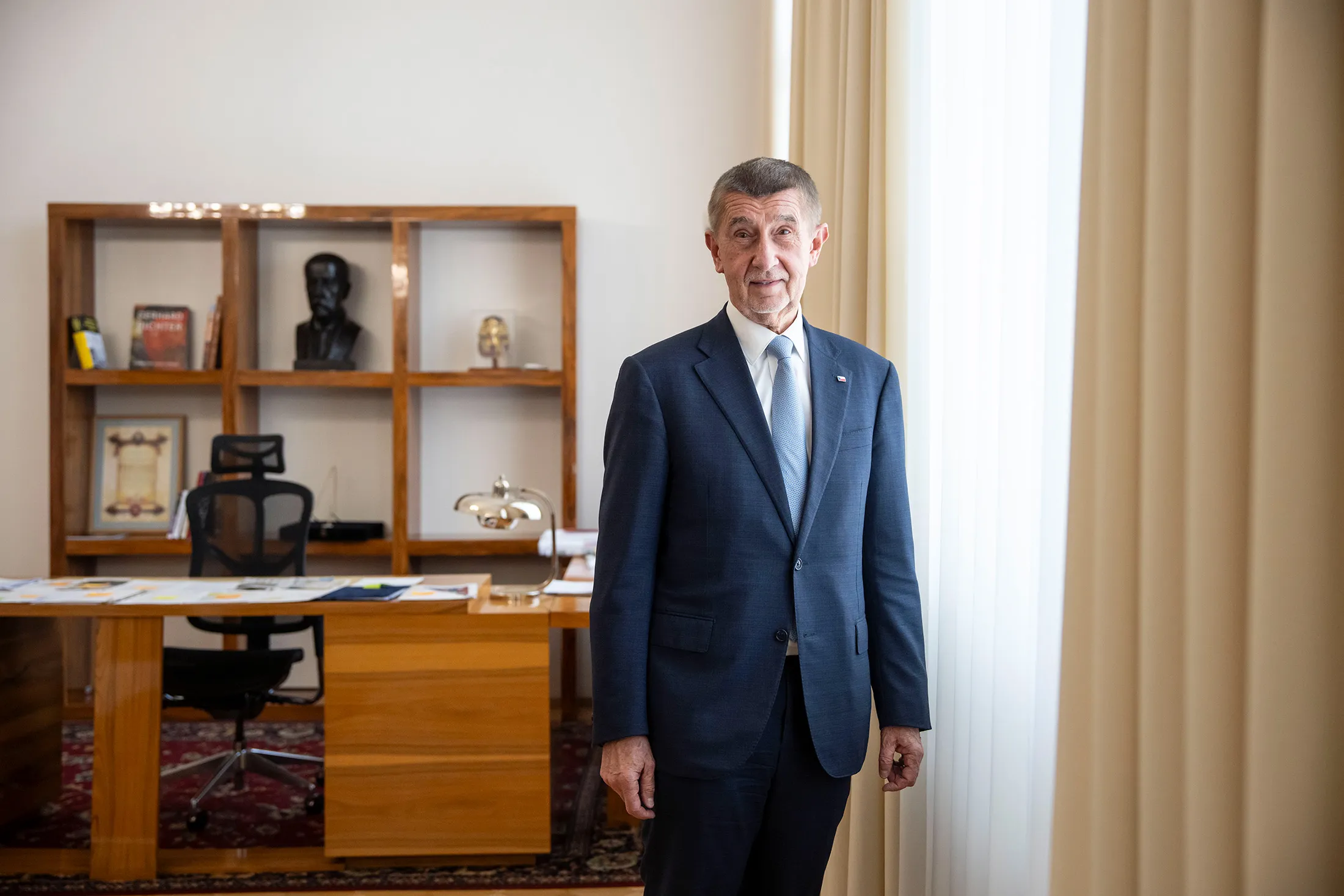 Andrej Babis in his office, in Prague on March 6.