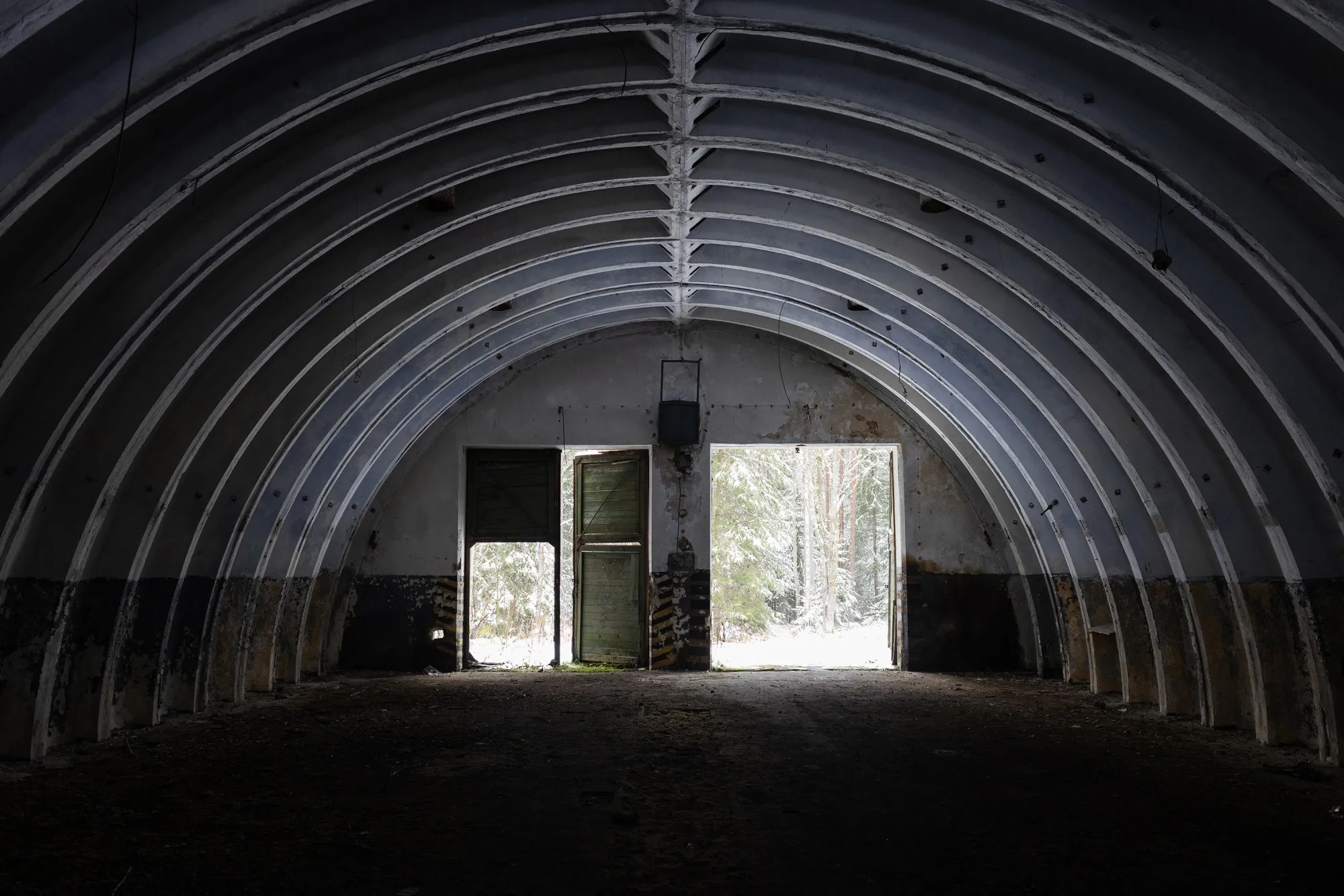 The ruins of the Soviet missile base in the Zeltiņi forest, Latvia.