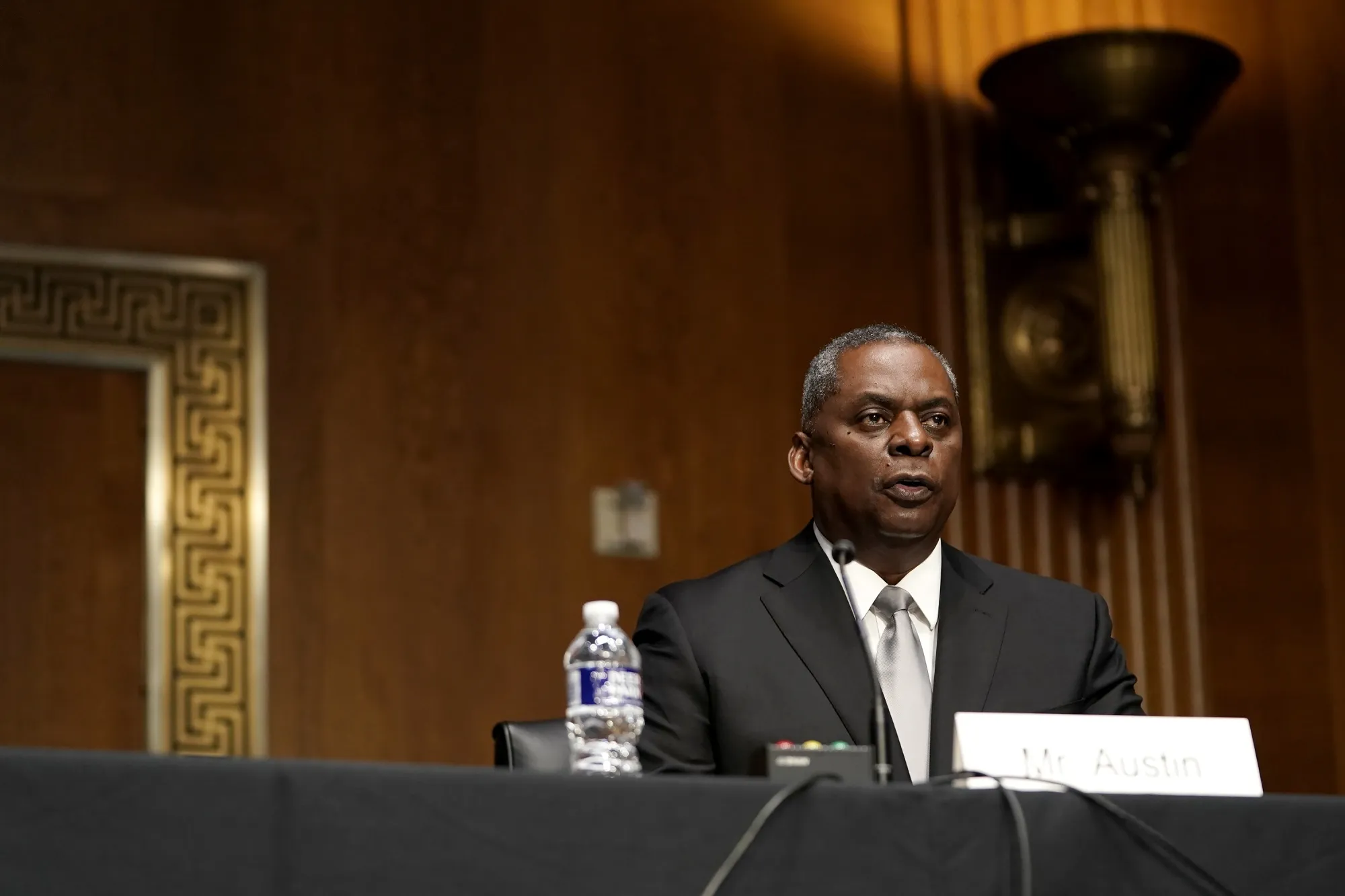 Lloyd Austin, U.S. secretary of defense nominee for U.S. President-elect Joe Biden, speaks during a confirmation hearing in Washington, D.C.,&nbsp;on Jan. 19.&nbsp;