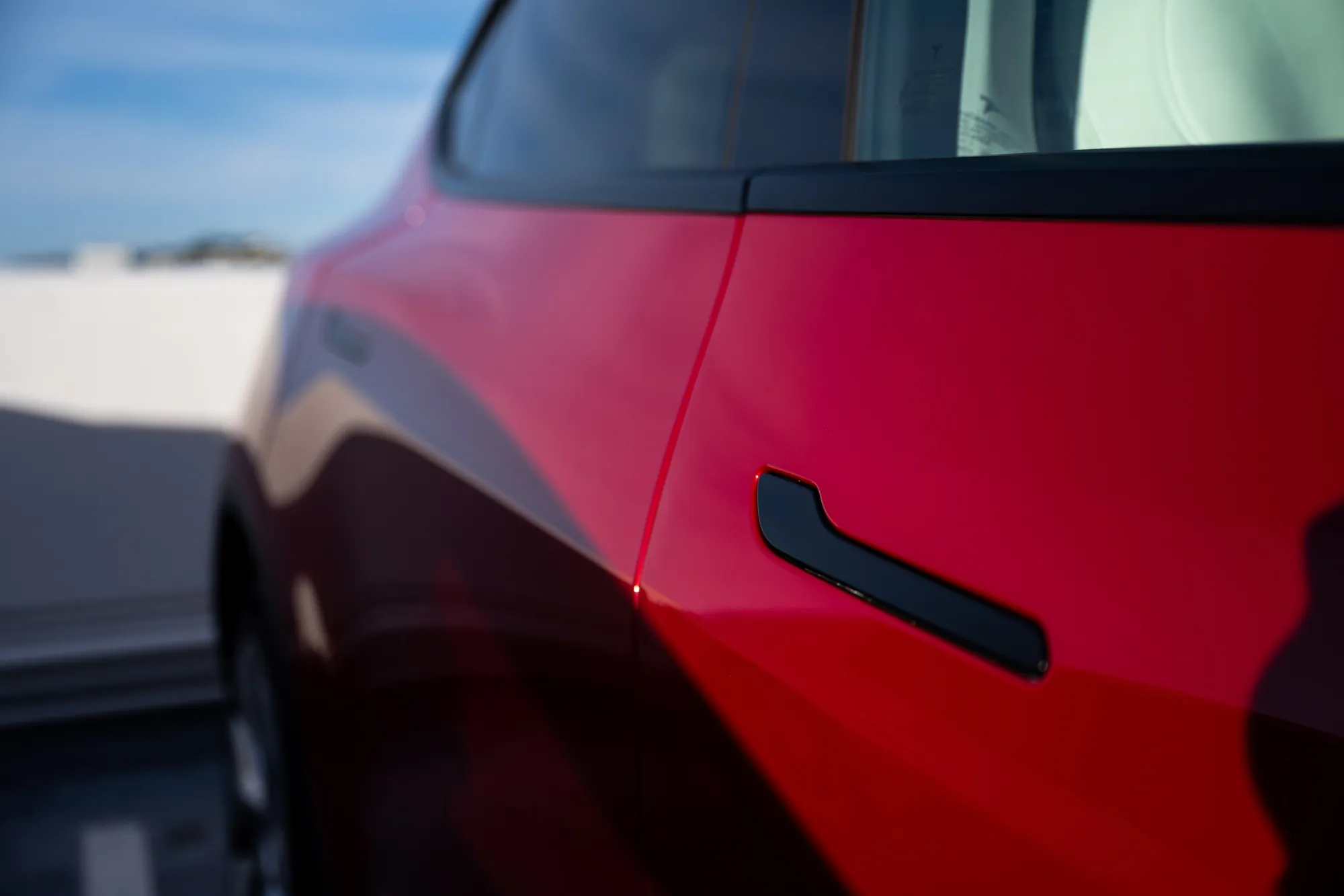 Tesla popularized a flush door handle, like the one shown on this Model Y.