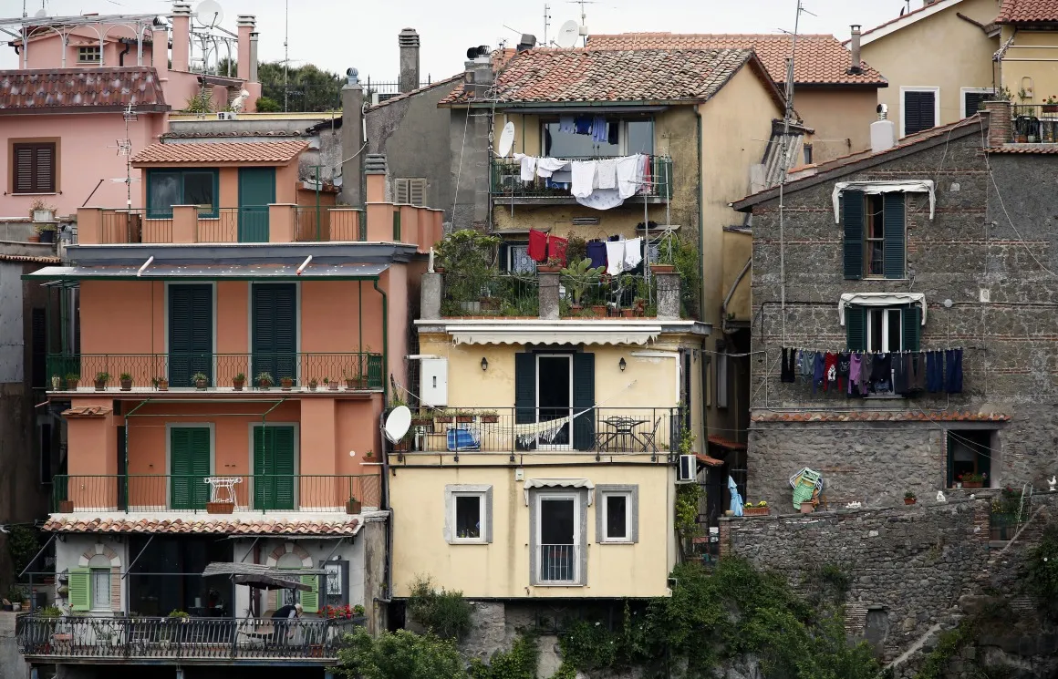 Residential homes in the village of Nemi, Italy.&nbsp;