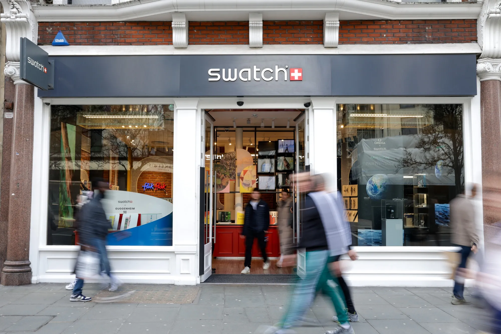 A Swatch Group AG watch boutique in London.