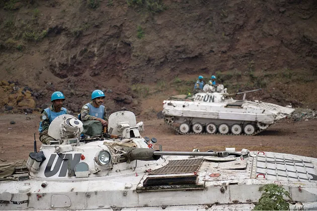 Indian peacekeepers operating in Munigi, Democratic Republic of the Congo