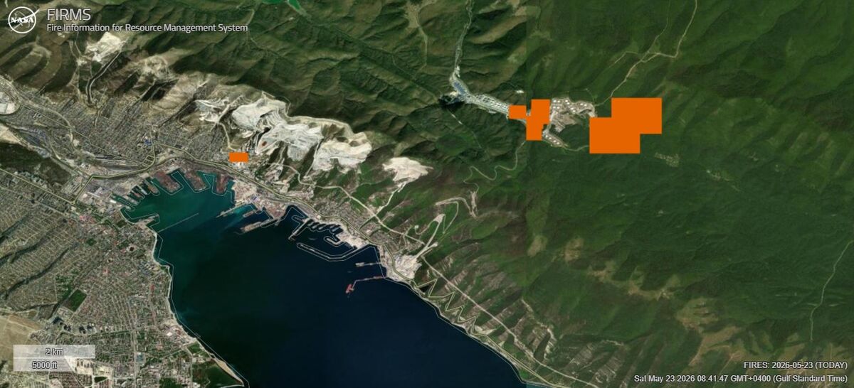 bloomberg.com - Russia's Key Black Sea Oil Port on Fire After Drone Attack