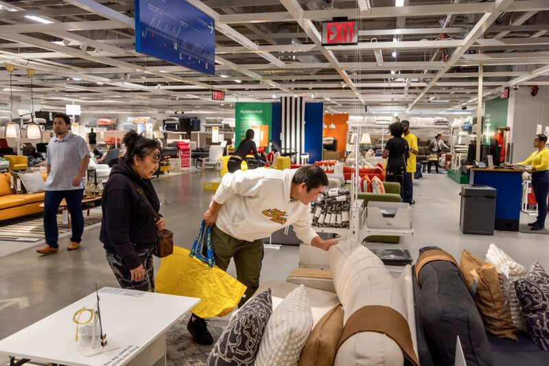 Shoppers at a store in the Brooklyn borough of New York.
