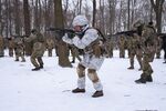 The Kyiv Territorial Defence unit trains in a forest in Kyiv, Ukraine on Jan. 22. 