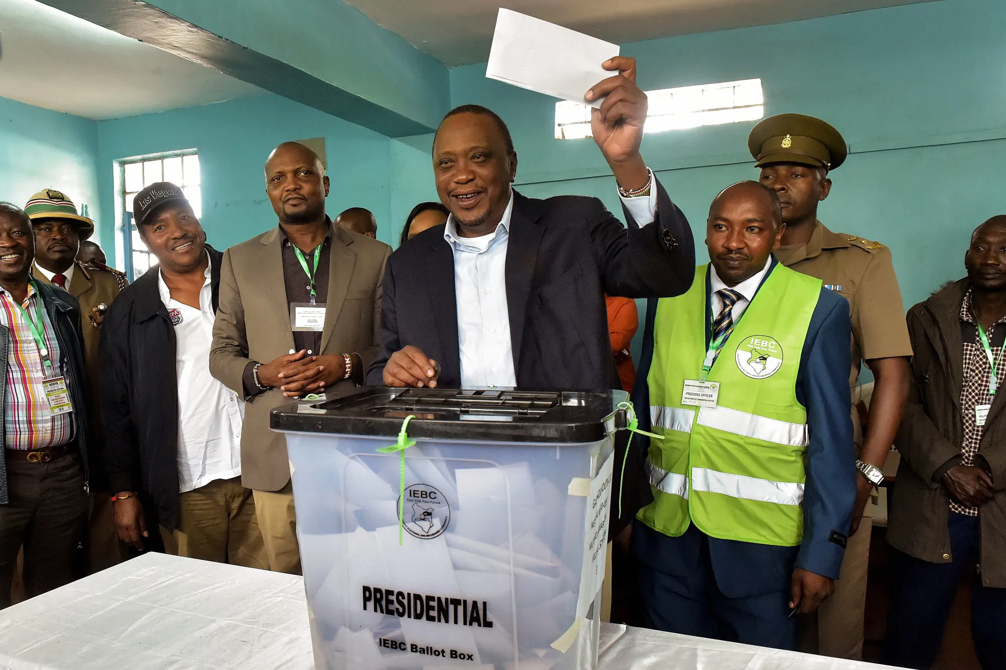 Uhuru Kenyatta was declared the winner of last month’s vote, which Odinga boycotted.