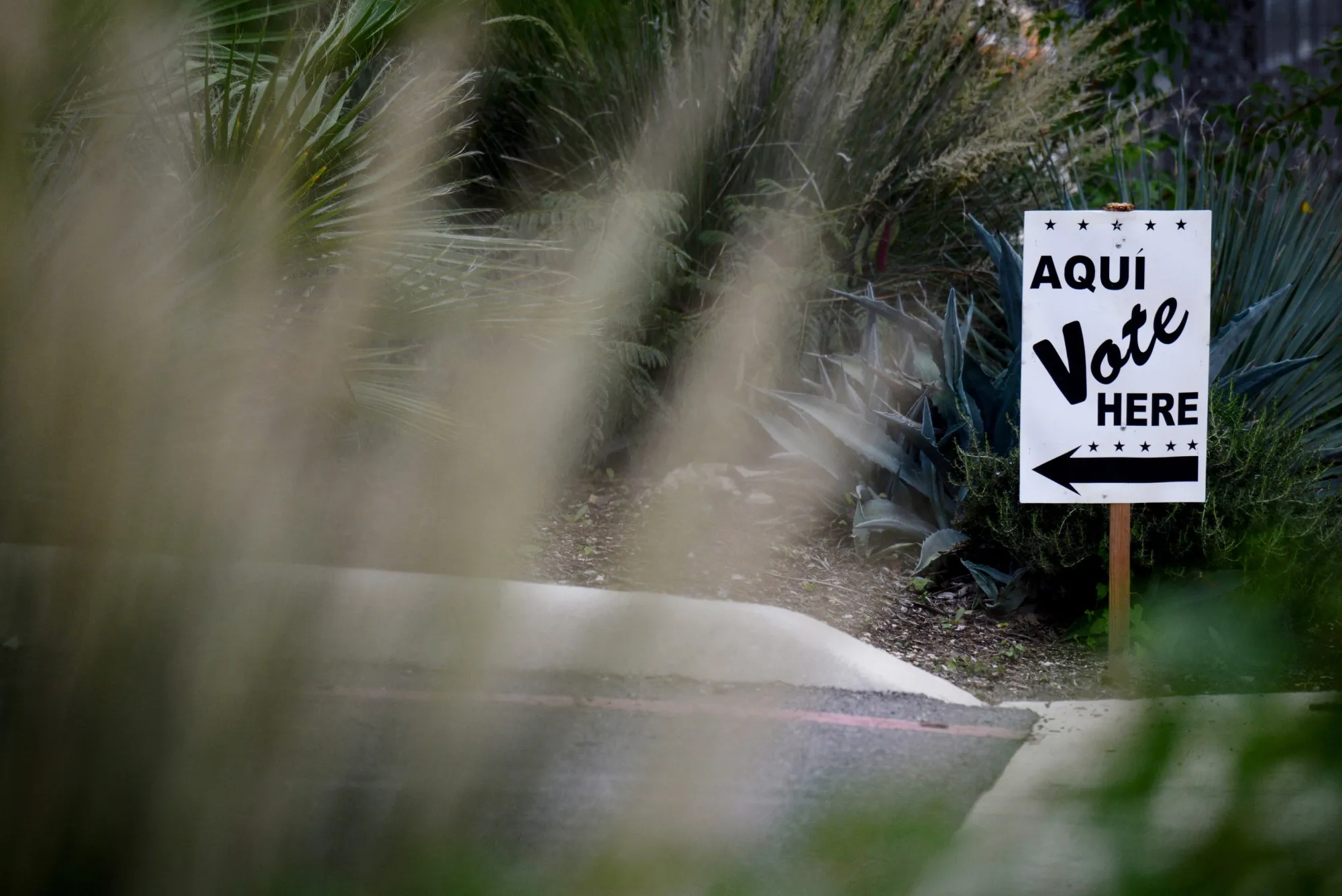 A sign for early voting is seen at a polling location in San Antonio, Texas on&nbsp;Oct. 22, 2018.&nbsp;