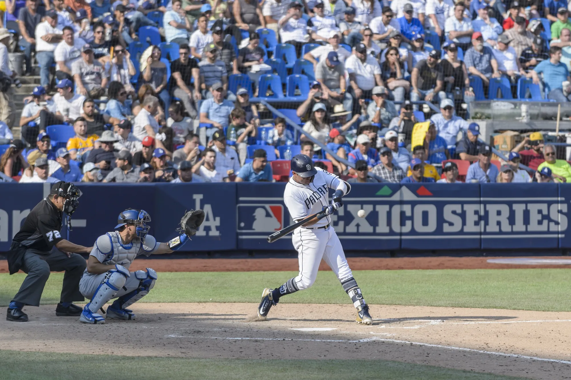 A game between the San Diego Padres and the Los Angeles Dodgers at Estadio de Beisbol Monterrey on May 6, 2018.