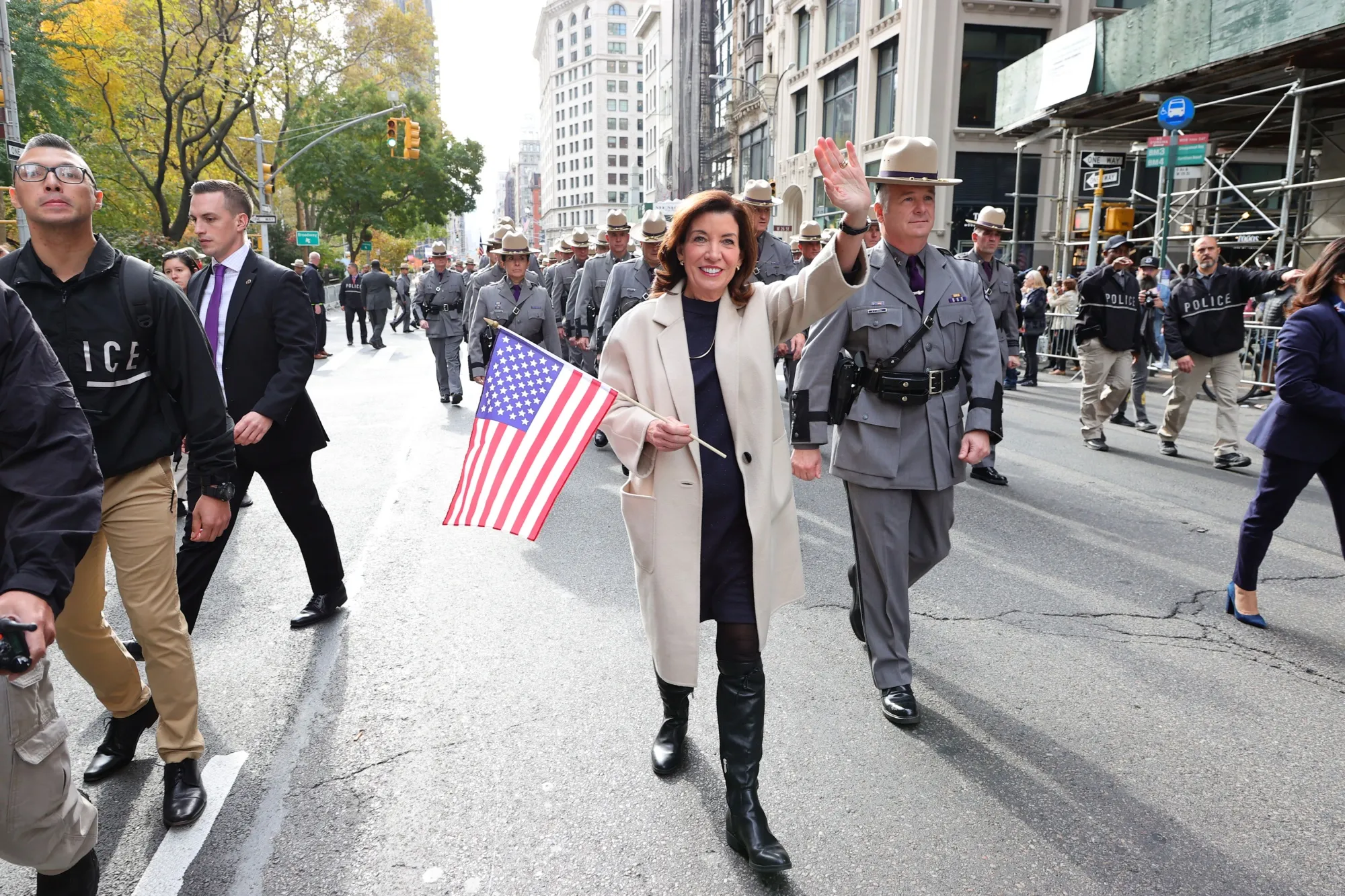 Kathy Hochul attends the 2021 New York City Veterans Day Parade iin New York City, on Nov. 11.