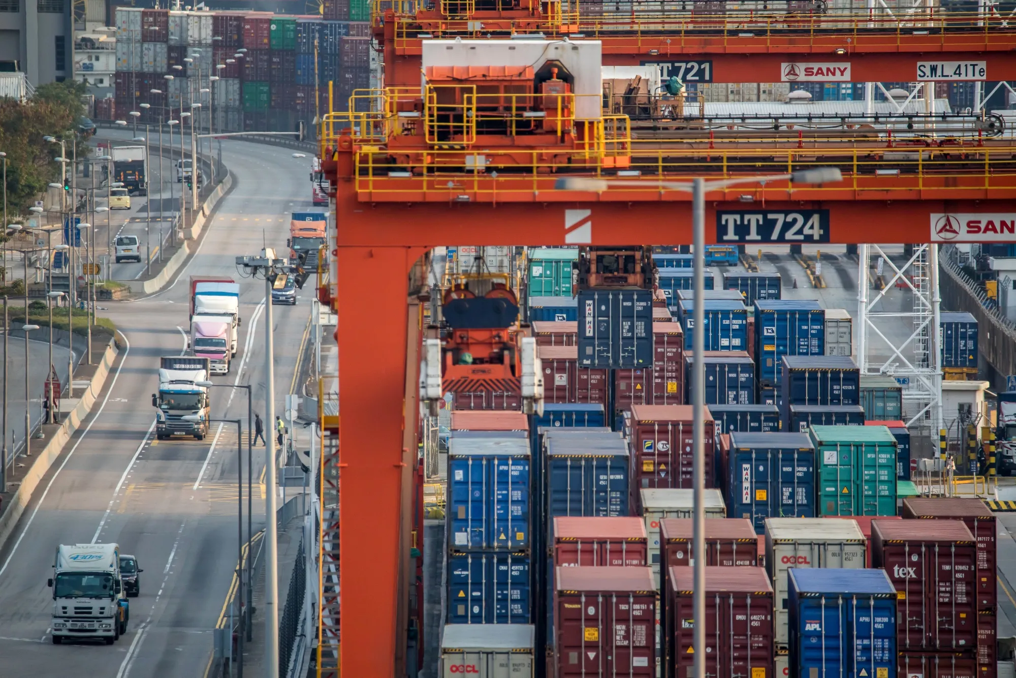 Views of the Kwai Tsing Container Terminal As Hong Kong's January Container Throughput Fell 20.4%