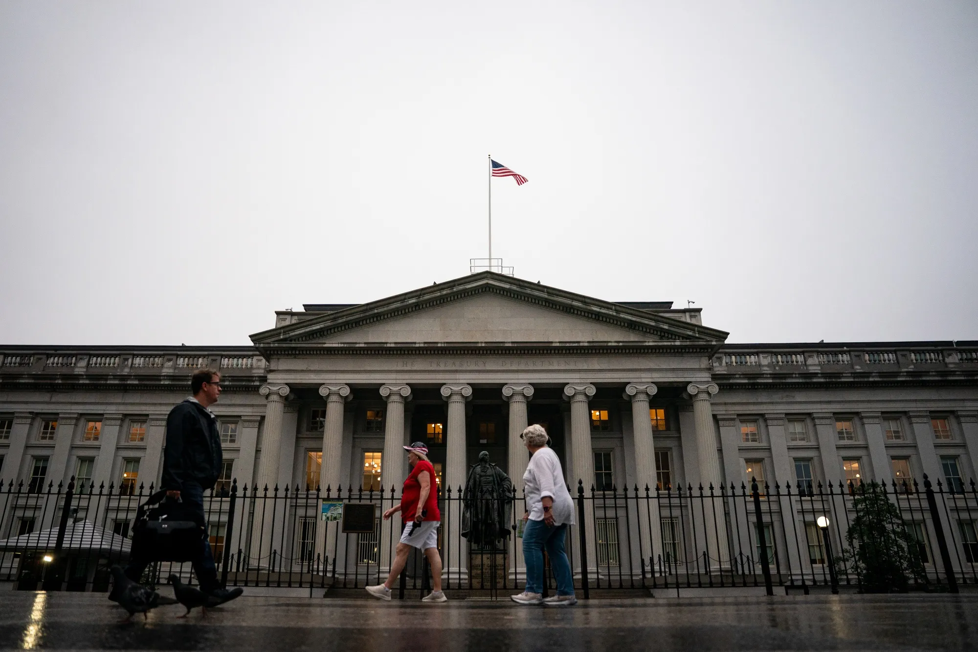 The US Treasury building in Washington, DC.