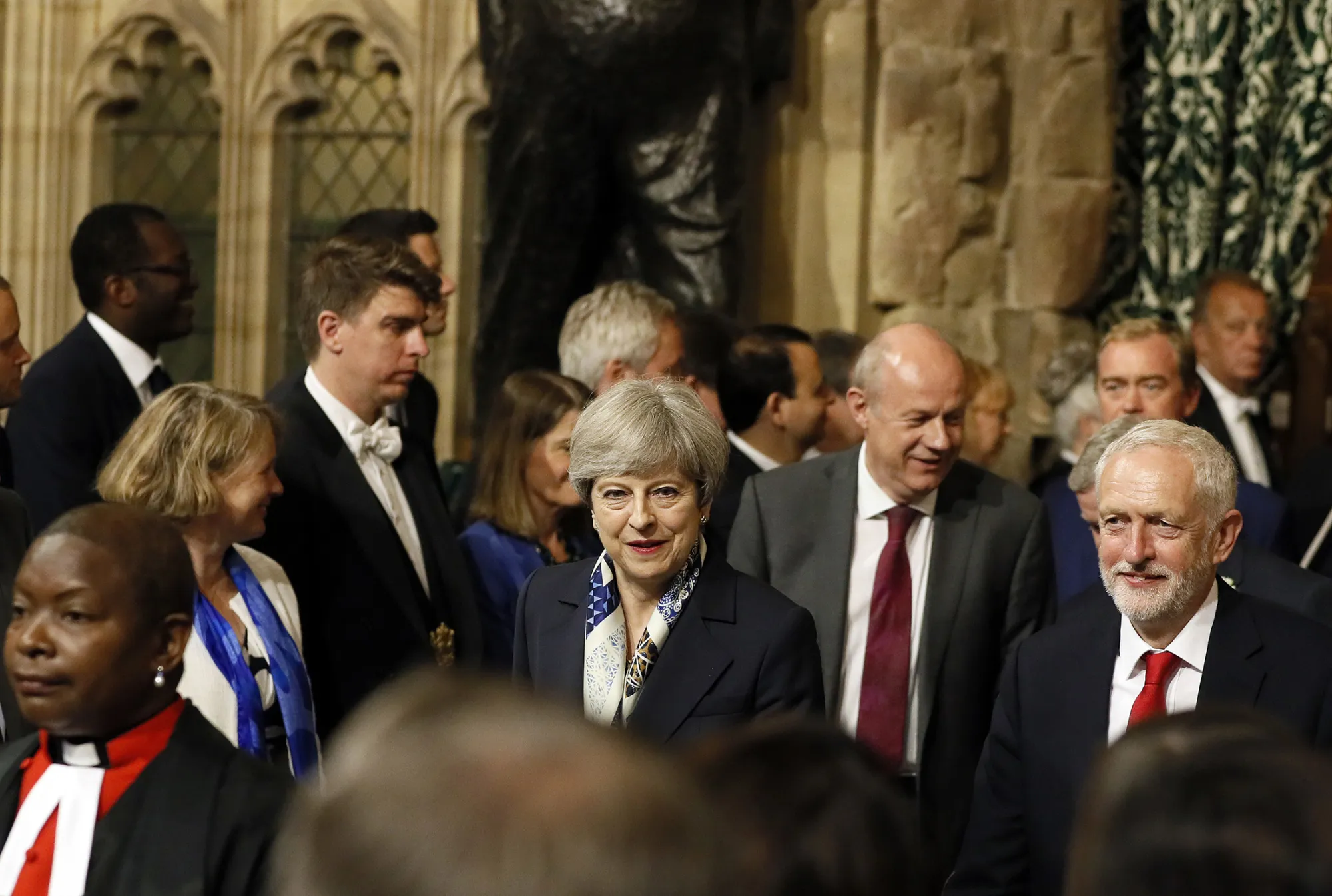 Theresa May at the state opening of Parliament at the Palace of Westminster on June 21, 2017.
