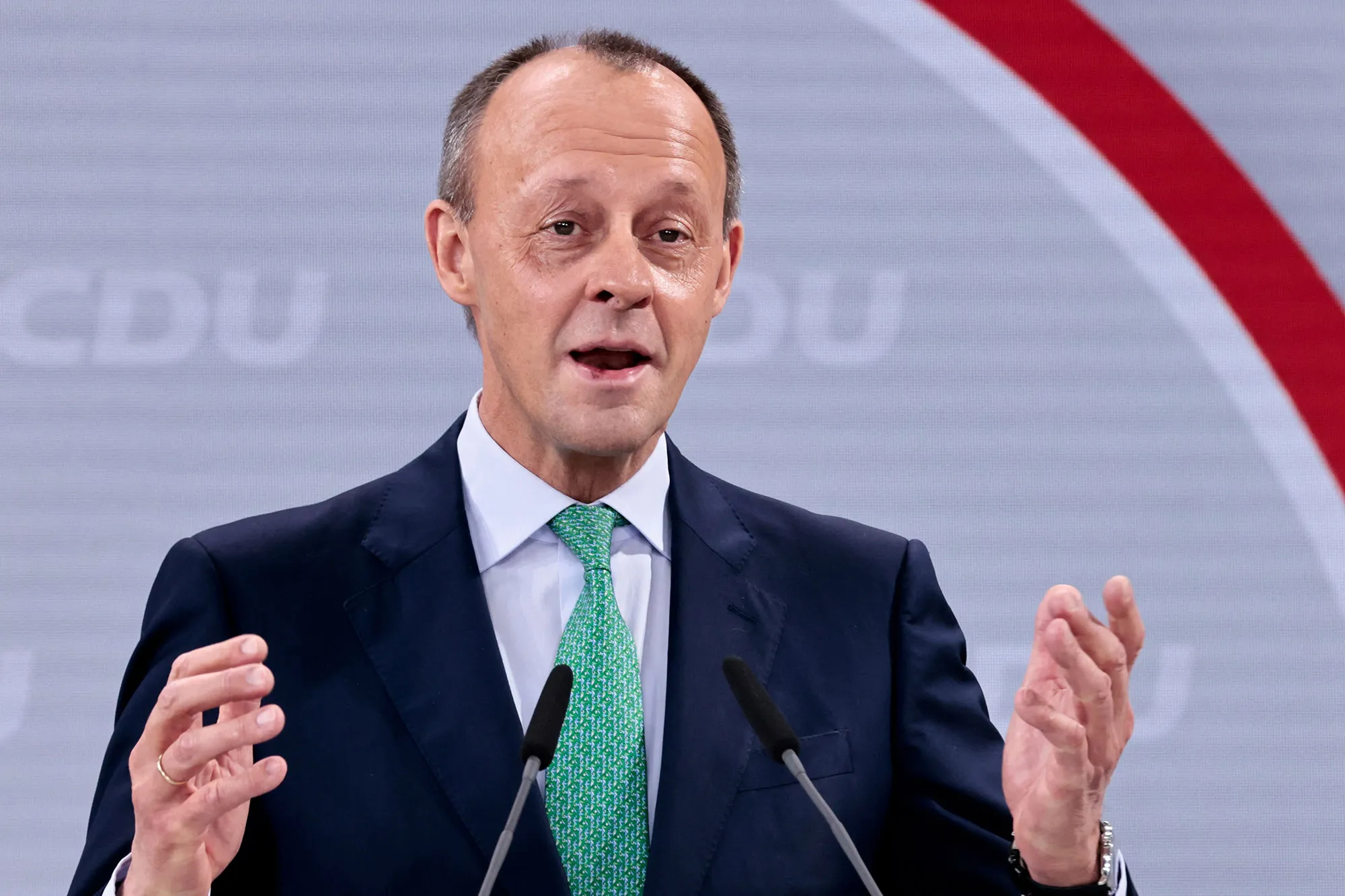 Friedrich Merz at CDU&nbsp;party&nbsp;headquarters in Berlin, on Jan&nbsp;21.