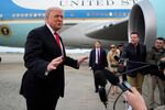 President Donald Trump speaks with reporters upon arriving on Air Force One at Joint Base Andrews, Md., Sunday, Nov. 9, 2025, on his way to attend a football game between the Washington Commanders and the Detroit Lions in Maryland. (AP Photo/Manuel Balce Ceneta)