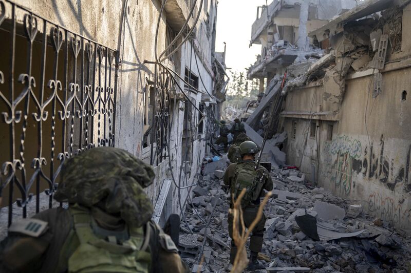 Israeli troops are seen during a ground operation in the Gaza Strip. 