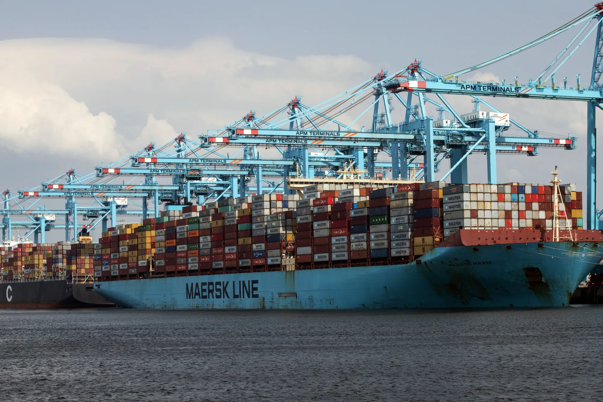 Cargo on board container ships at the Port of Rotterdam.