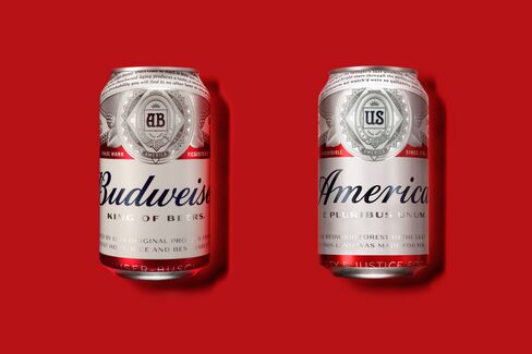 Budweiser’s new summer design, right.