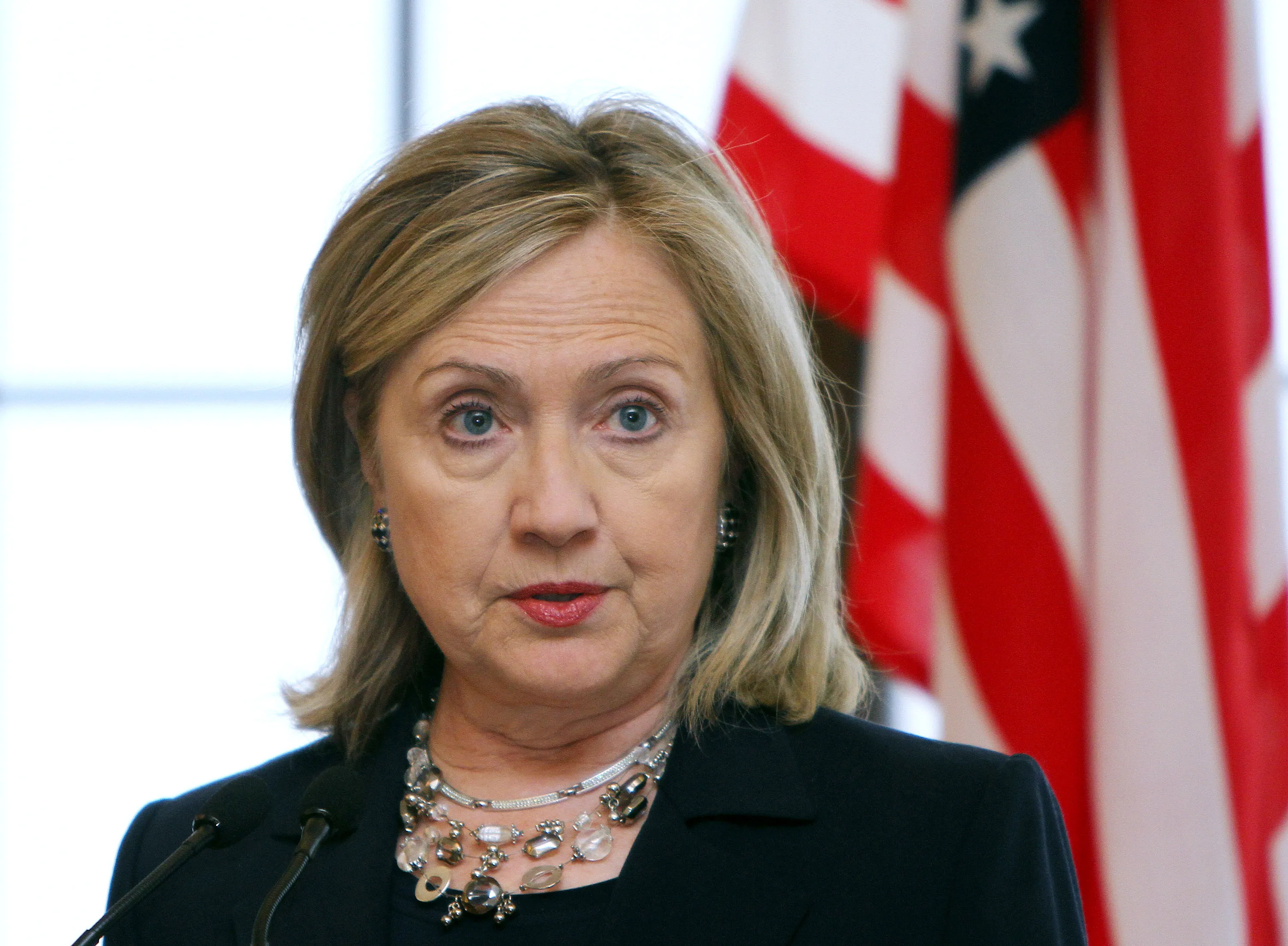 Hillary Clinton, U.S. secretary of state, speaks during a joint news conference at the Iikura Guest House in Tokyo.
