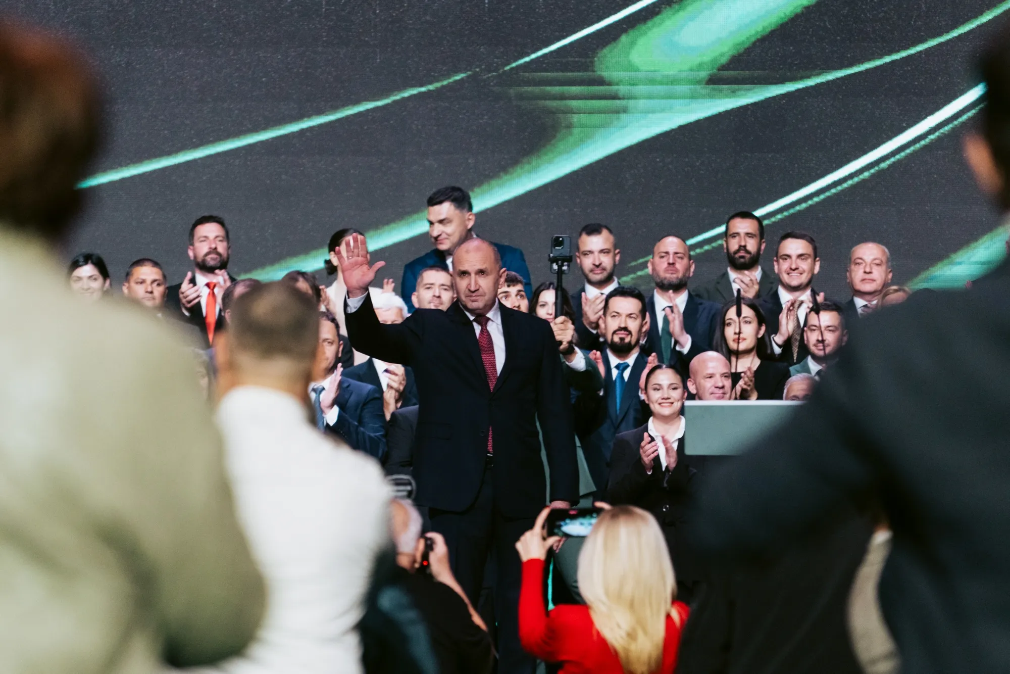 Rumen Radev at his final campaign rally in Sofia, on April 16.